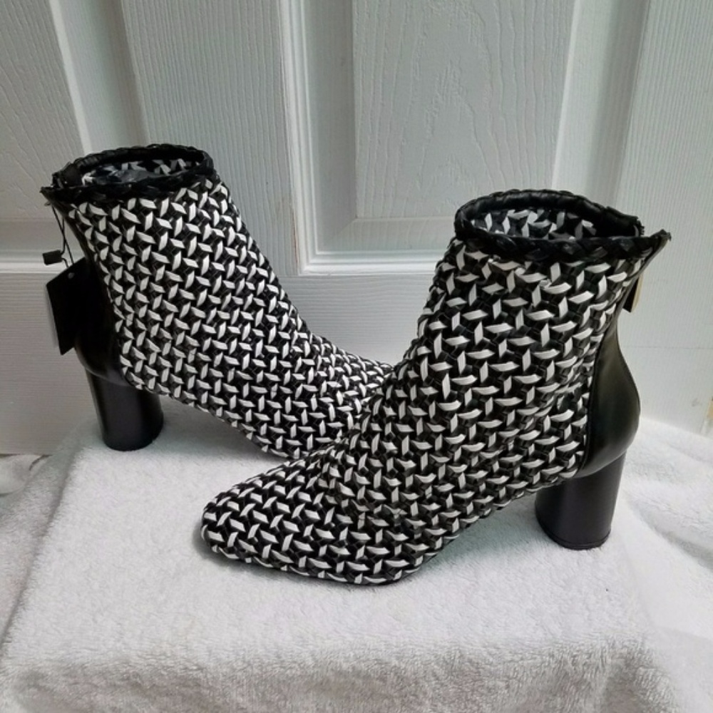 Zara Two-Toned Braided Ankle Bootie
