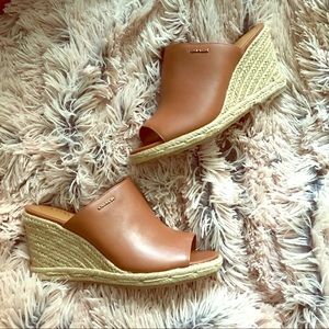 COACH Gayle Espadrille Wedge Sandal, 7 in Saddle