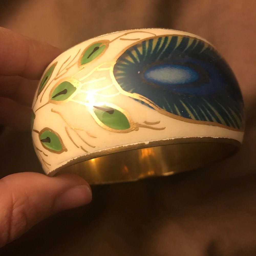 Vintage peacock bangle bracelet