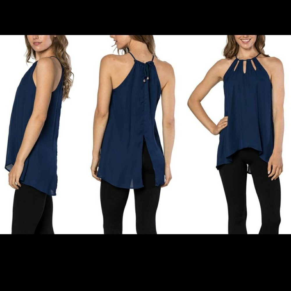 Beautiful sleeveless Navy blue top
