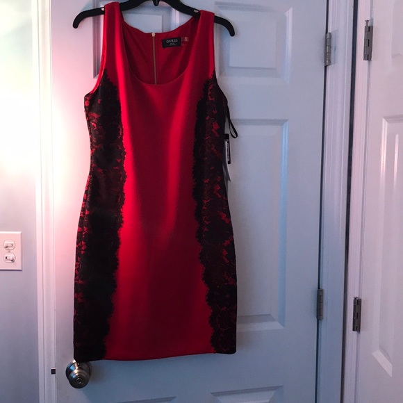 guess red dress macys