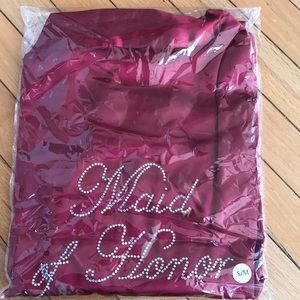 Red satin Maid Of Honor robe