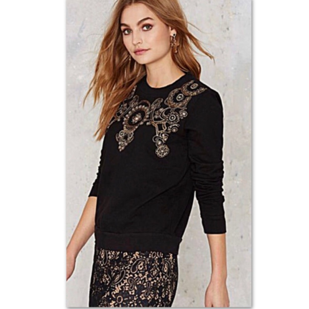 Lovers & Friends Embellished Pullover Sweater