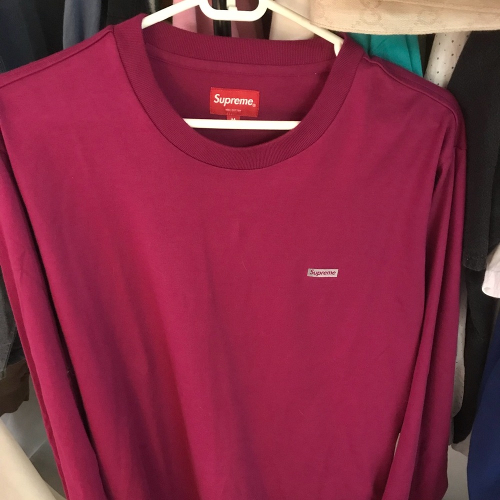 Supreme magenta long sleeve size medium