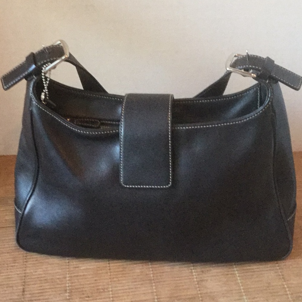 Black leather Coach purse