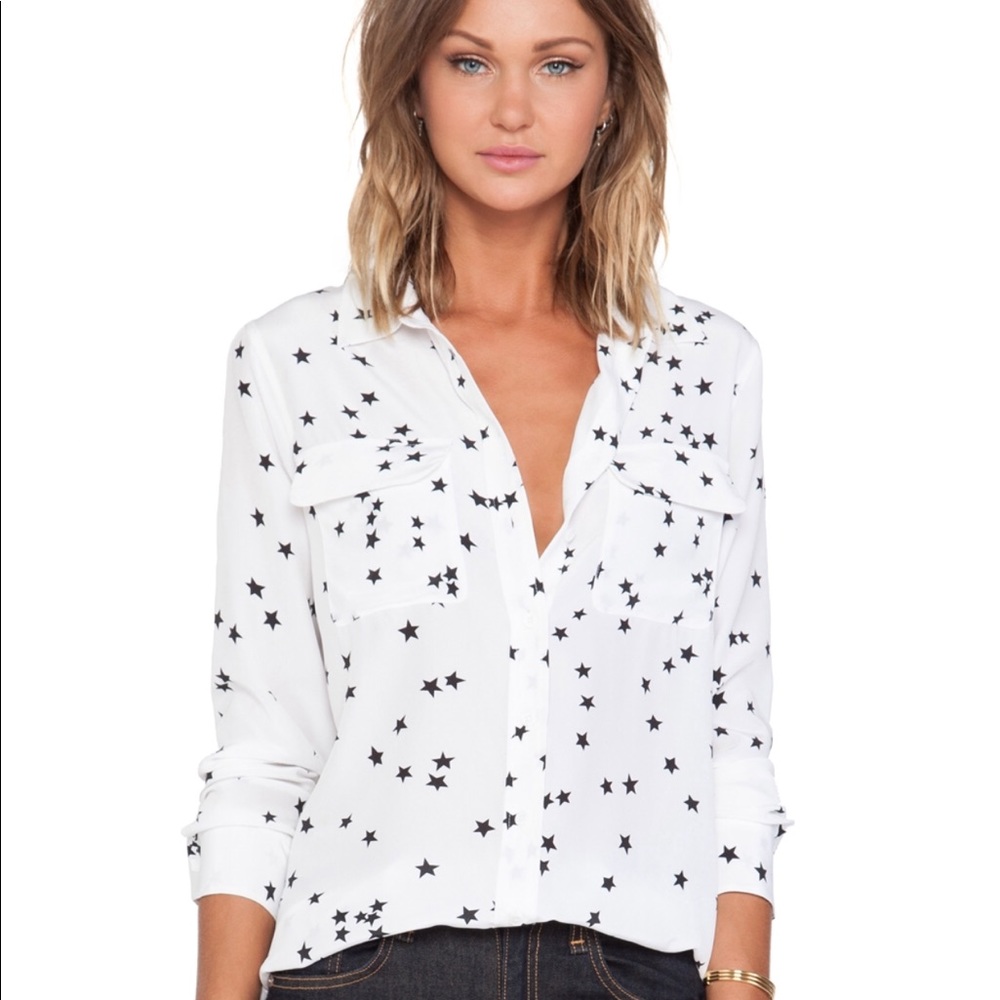 Equipment slim signature star blouse
