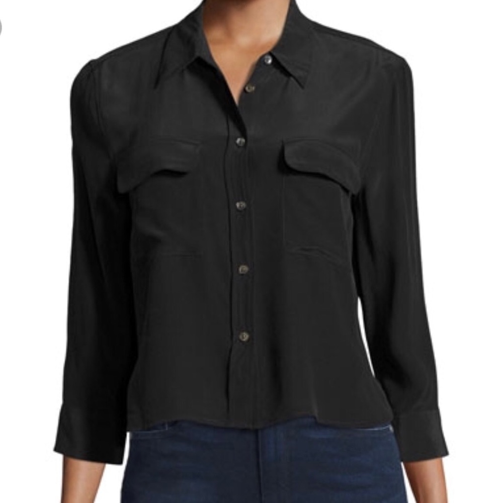 Equipment cropped signature blouse