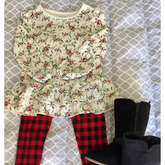 Chaps shirt & leggings set. EEUC!! Size 4/4T - Picture 1 of 2