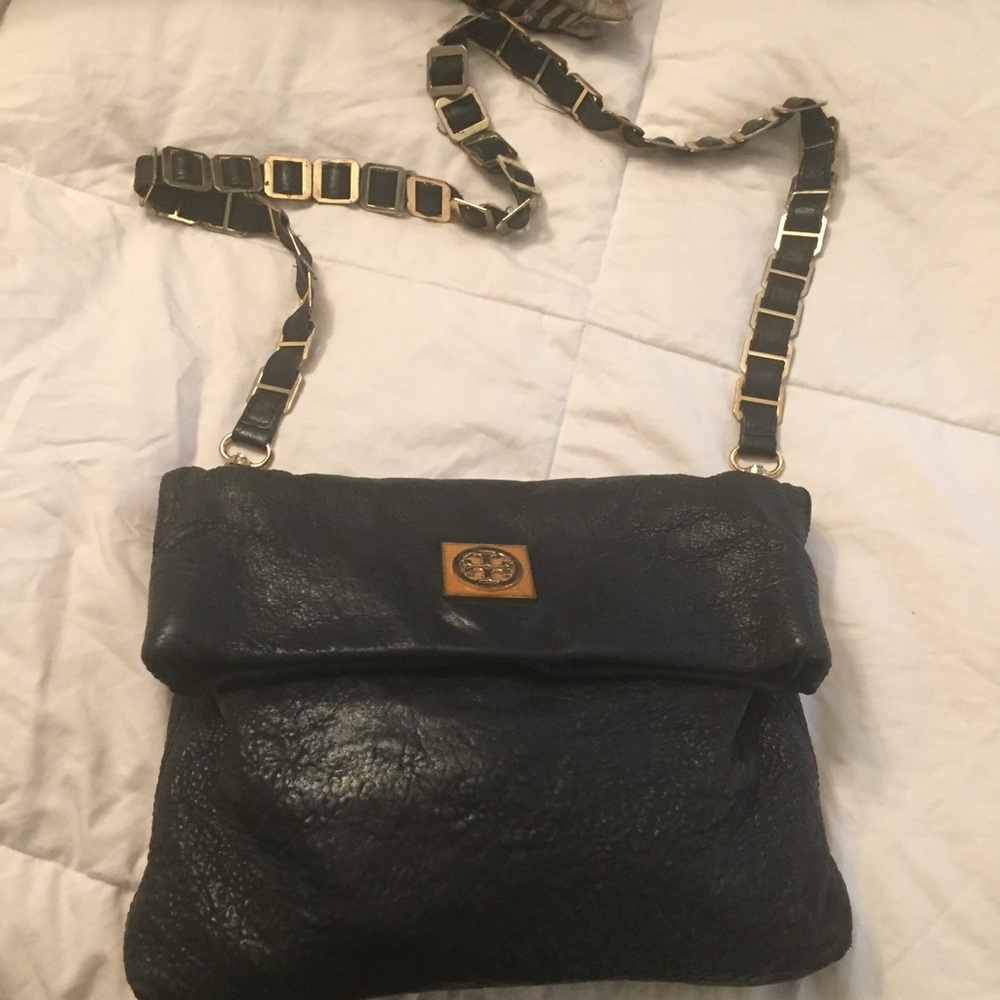 Black Tory Burch Leather crossbody with gold trim