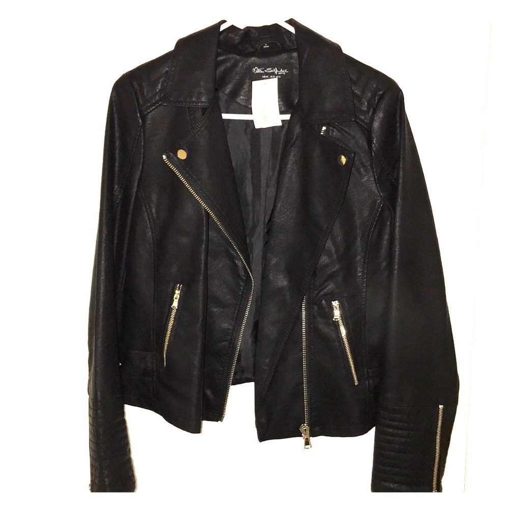 BRAND NEW W/ TAGS Black Leather Jacket