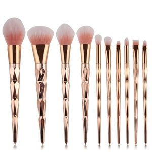 12 pcs Professional makeup brush Set (Gold)