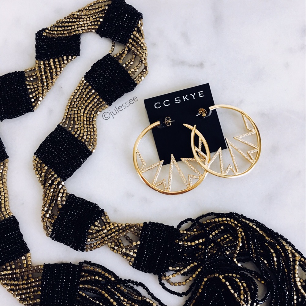 🆕•CC SKYE• Gold 12k plated round hoops