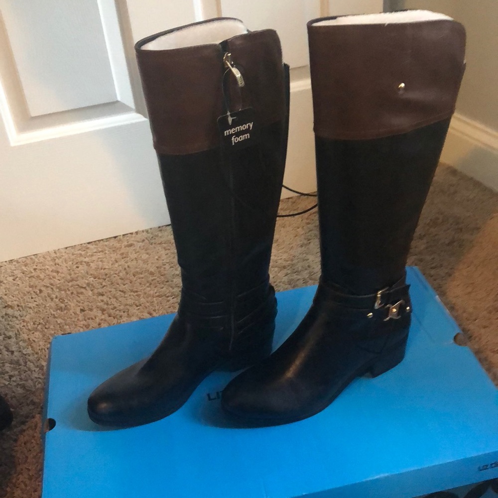 Liz Claiborne Tory Two-Tone Riding Boots 7.5M