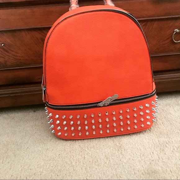 Orange studded Back Pack