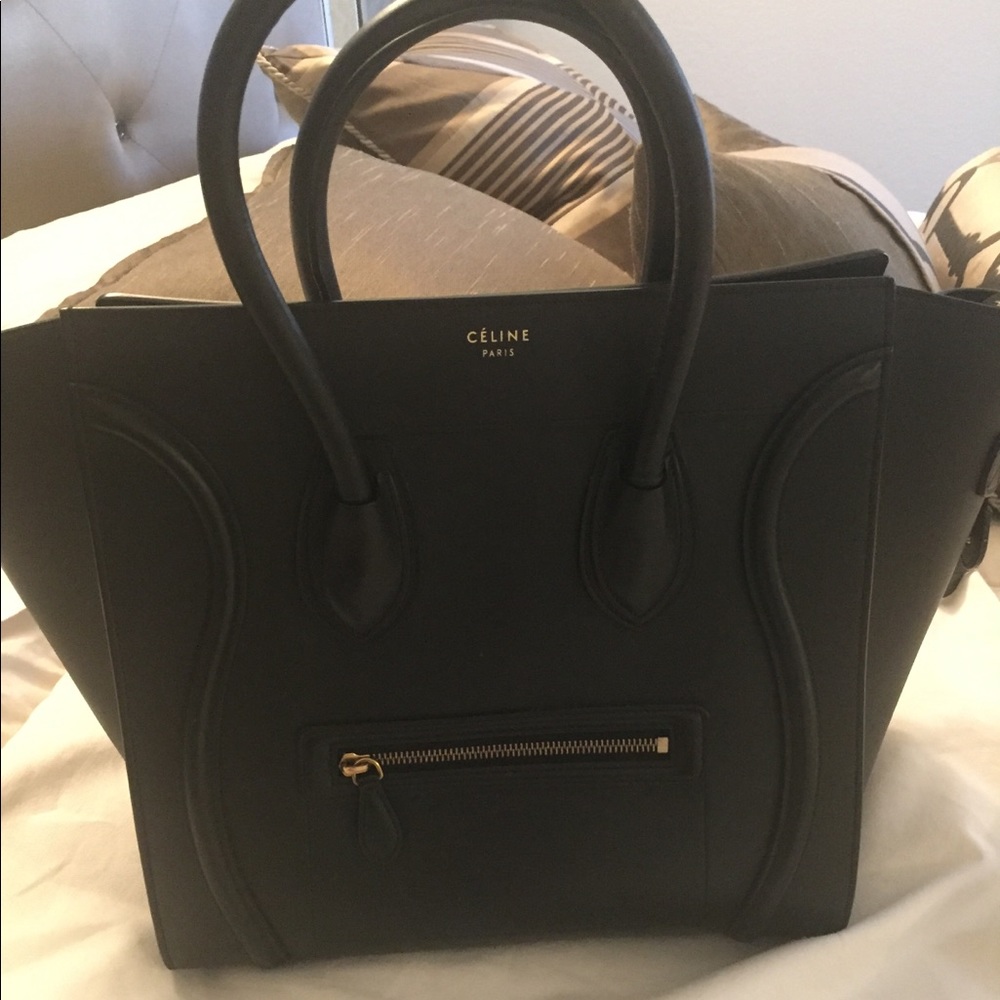 Celine Micro Luggage Tote in Black