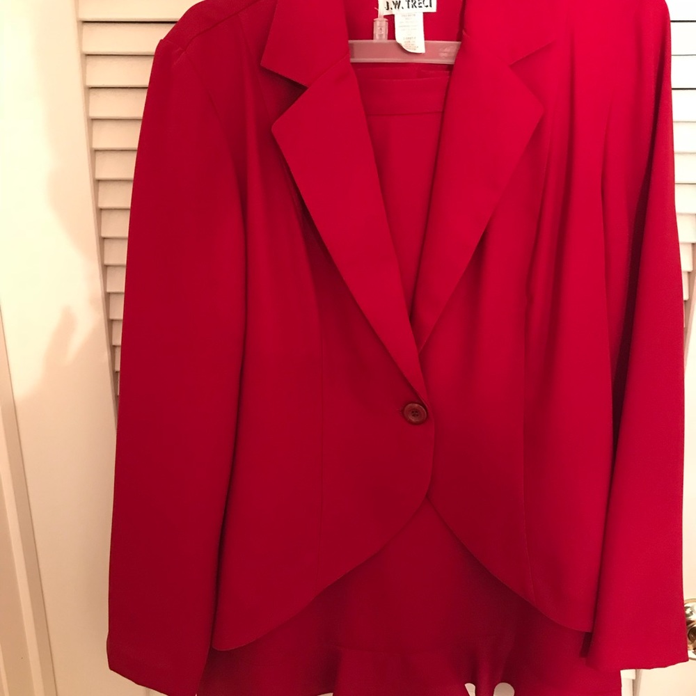 Ladies Red skirt suit