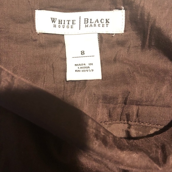 White House Black Market Brown A-line Silk Skirt - Picture 6 of 8