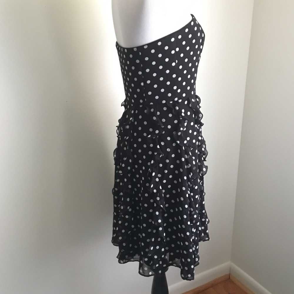 White House Black Market Polka Dot Ruffle Dress - Picture 3 of 6