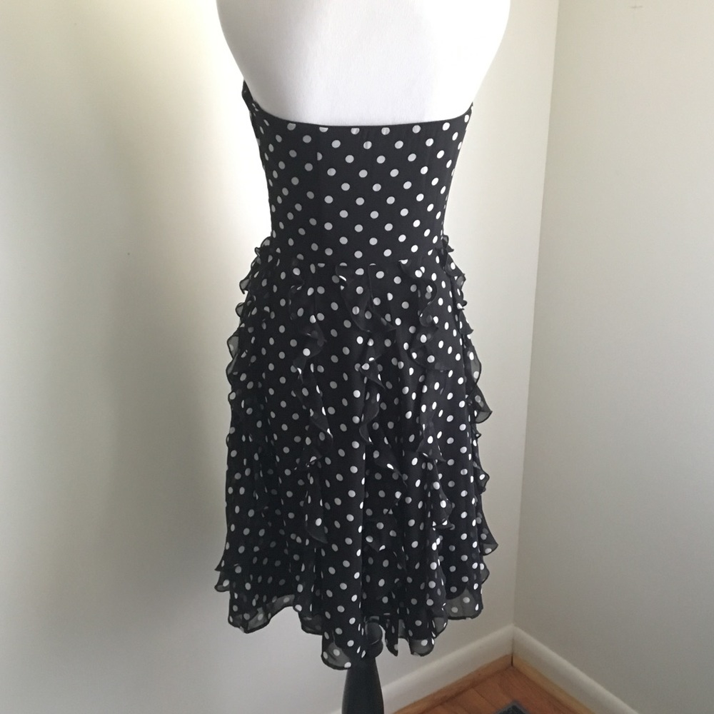 White House Black Market Polka Dot Ruffle Dress - Picture 4 of 6