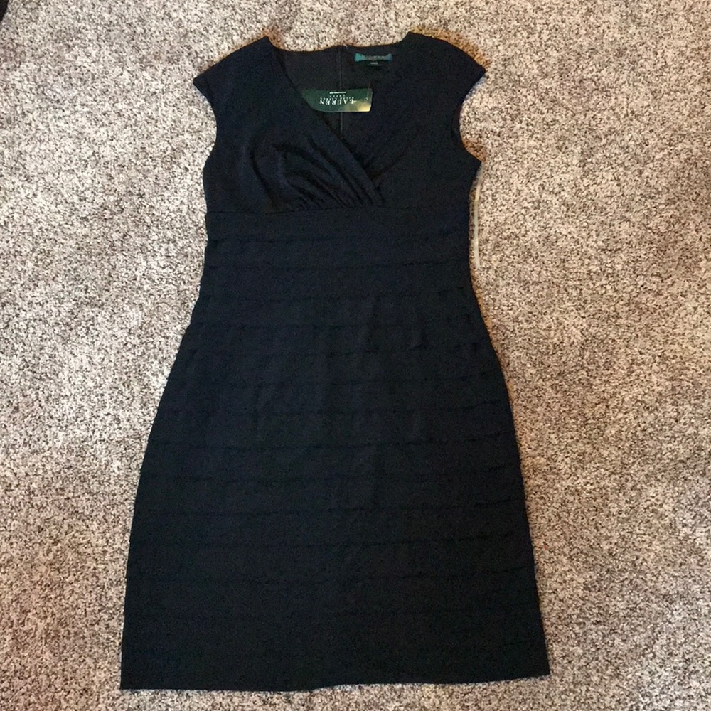 NWT Ralph Lauren Black Ruffled Dress size8