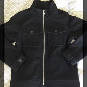 Boys Black Winter Coat. Size Small (6-7). EEUC