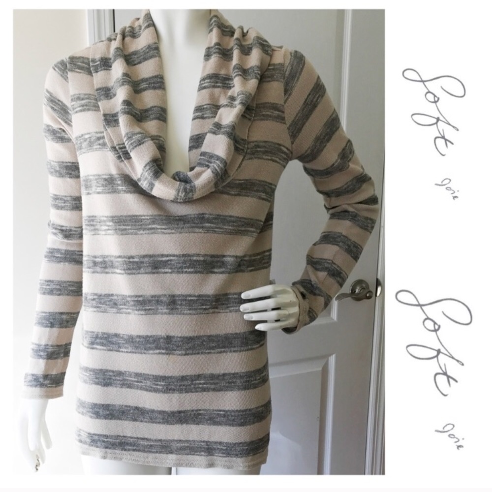 Joie Soft Beige Striped Sweater Top S