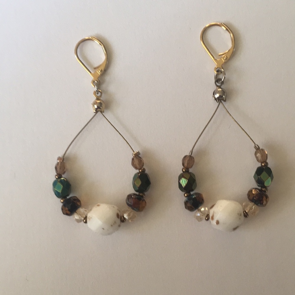 Earthy Toned Jeweled Earrings