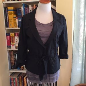 LOFT Black Blazer w Ribbon Tie
