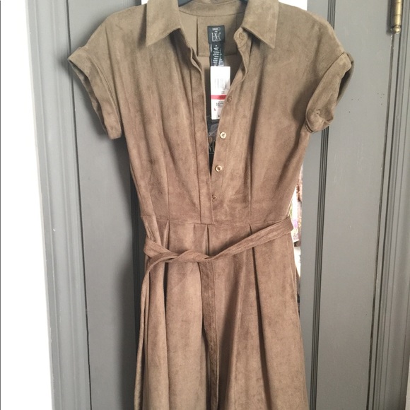 INC International Concepts Dresses & Skirts - NWT Olive Green Faux Suede Dress