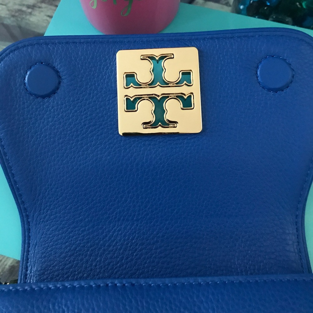 Tory Burch Britten Mini Bag Blondi Blue Crossbody - Picture 4 of 8