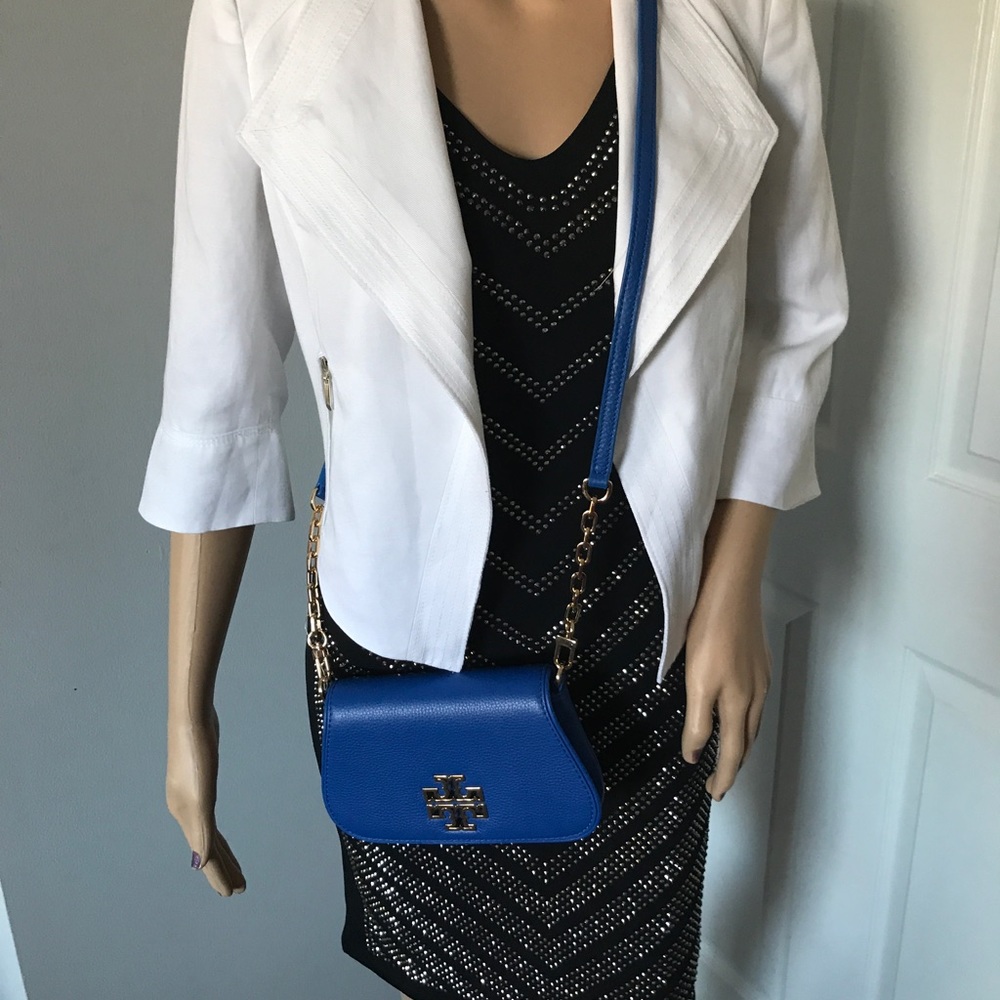 Tory Burch Britten Mini Bag Blondi Blue Crossbody - Picture 7 of 8