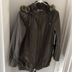 Green winter jacket from Urban Outfitters