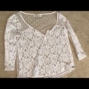 Abercrombie and Fitch White Lace Shirt