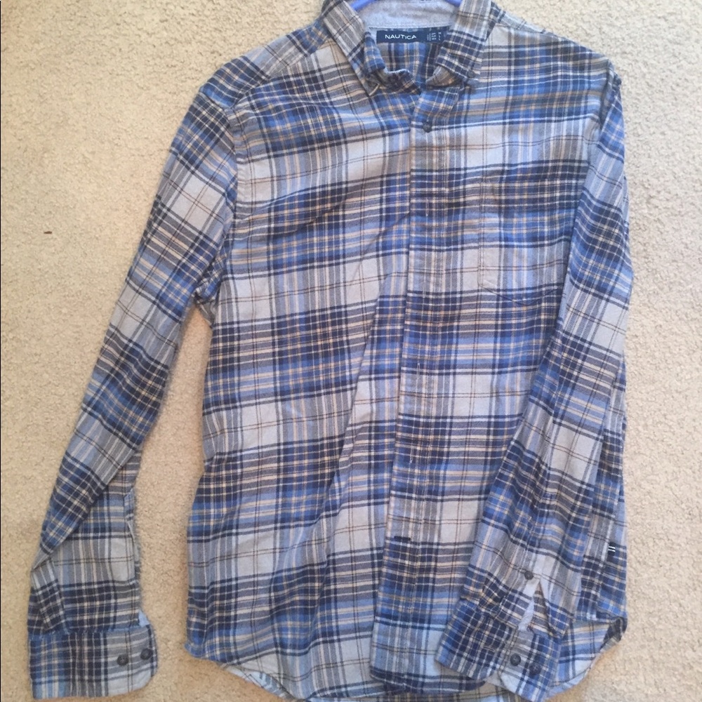 Blue plaid shirt