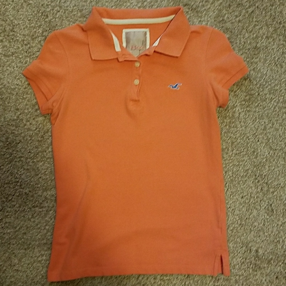 Hollister orange short sleeve polo
