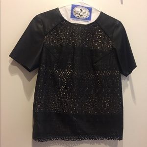 Anthropologie Dolce Vita Faux Leather Top | sz S