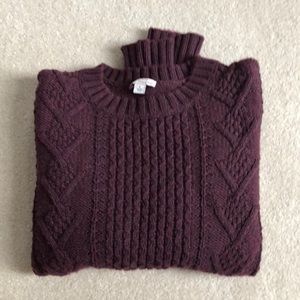 Burgundy cable knit sweater