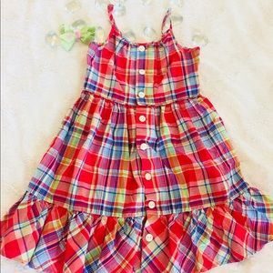 Polo Ralph Lauren Cotton Red Plaid Strappy Dress