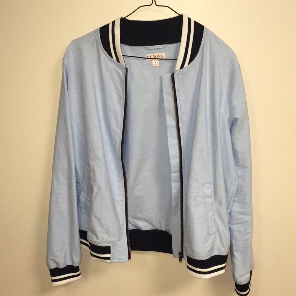 Light blue bomber jacket