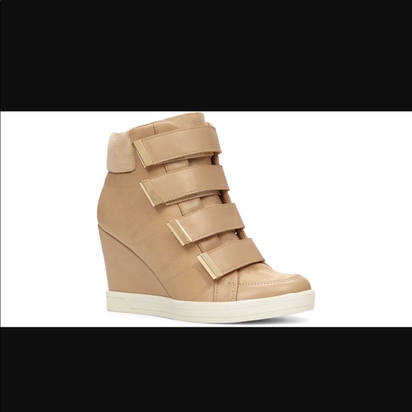 nude wedge sneakers