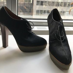 Ralph Lauren Collection Black Calf Hair Booties