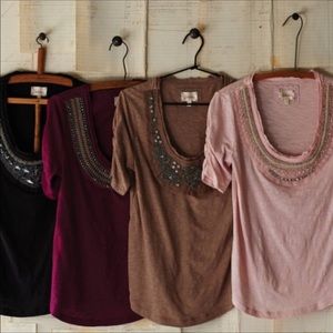 Nwot delletta Anthro beaded top