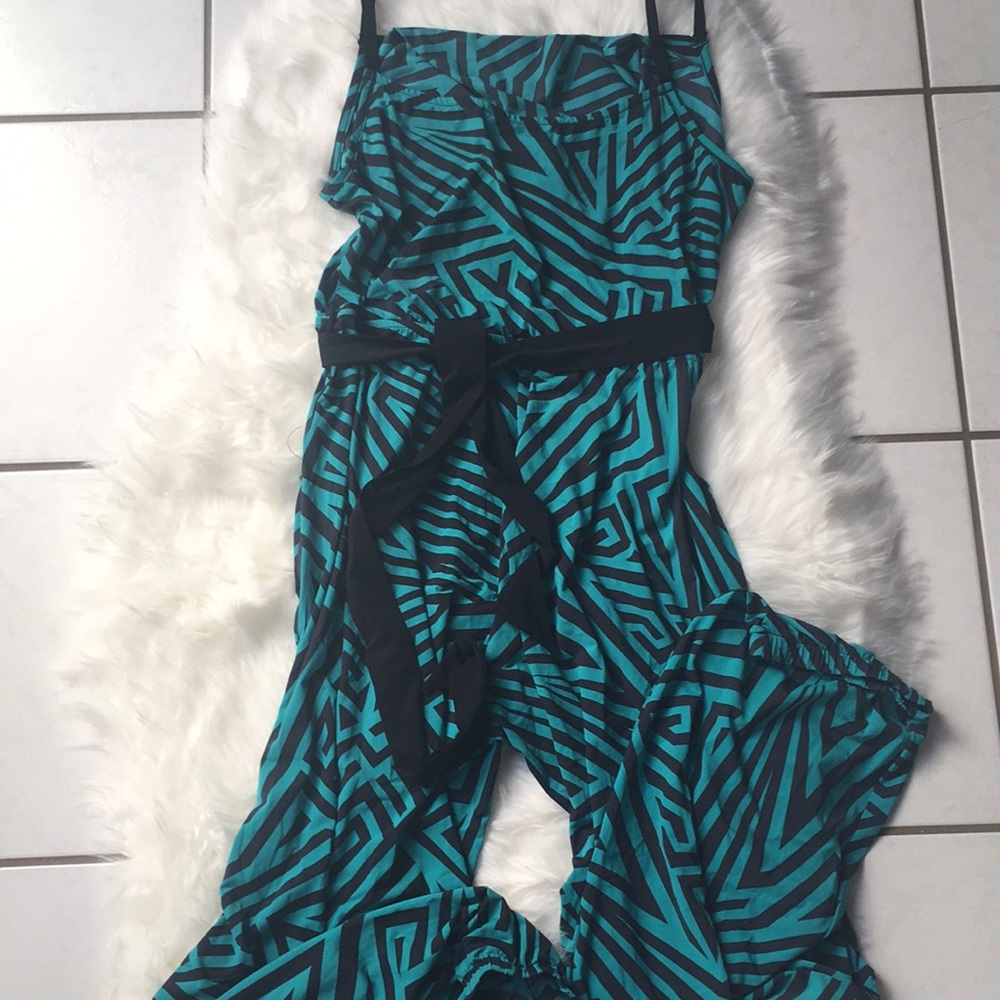 KARDASHIAN KOLLECTION Striped Jumpsuit sz L