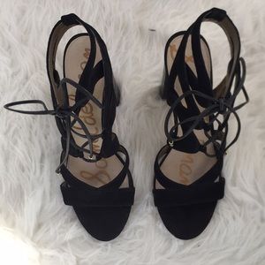 Sam Edelman 9.5 black suede lace up