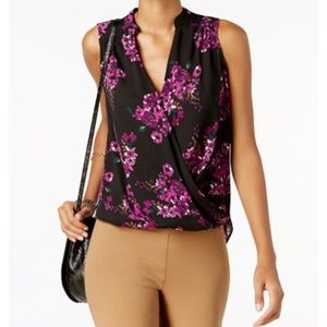 INC international concepts Surplice floral tank