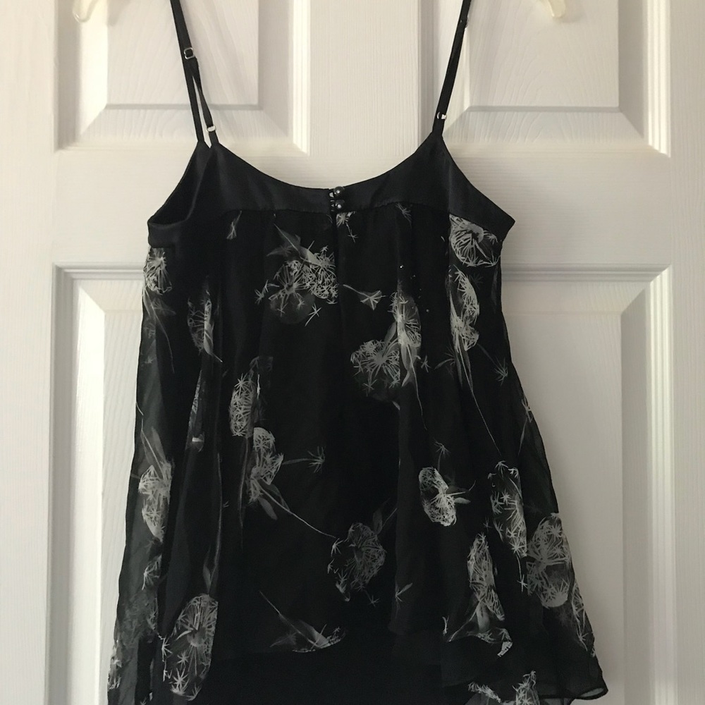 NWT Rebecca Taylor Black Floral Crystal Top Size 4 Womens