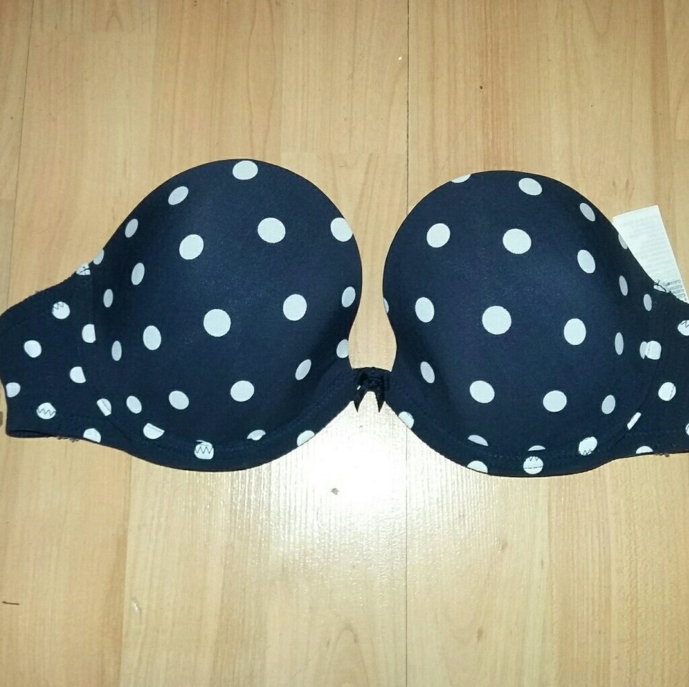 Strapless Gilly Hicks Push 'Em Up bra 34 C NBW
