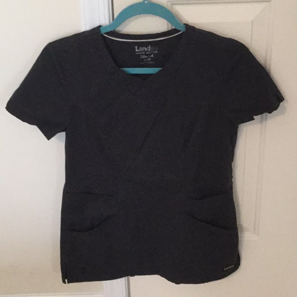 Landau (stretch) XS Black Scrub Top