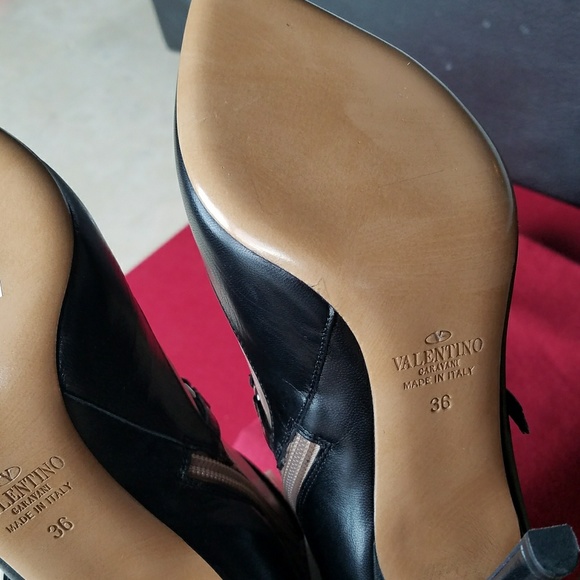 Valentino leather ankle booties 36 nude/black - Picture 3 of 4
