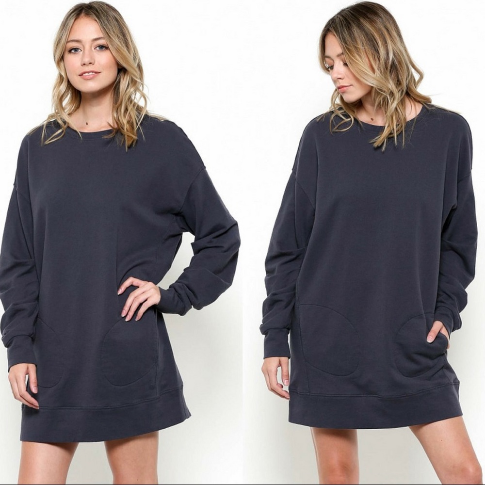 🆕Oversized Sweatshirt Dress with Pockets